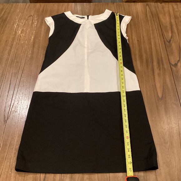 LAFAYETTE 148 Dima Black White Colorblock Shift Dress w/pockets sleeveless 8 - Picture 9 of 11